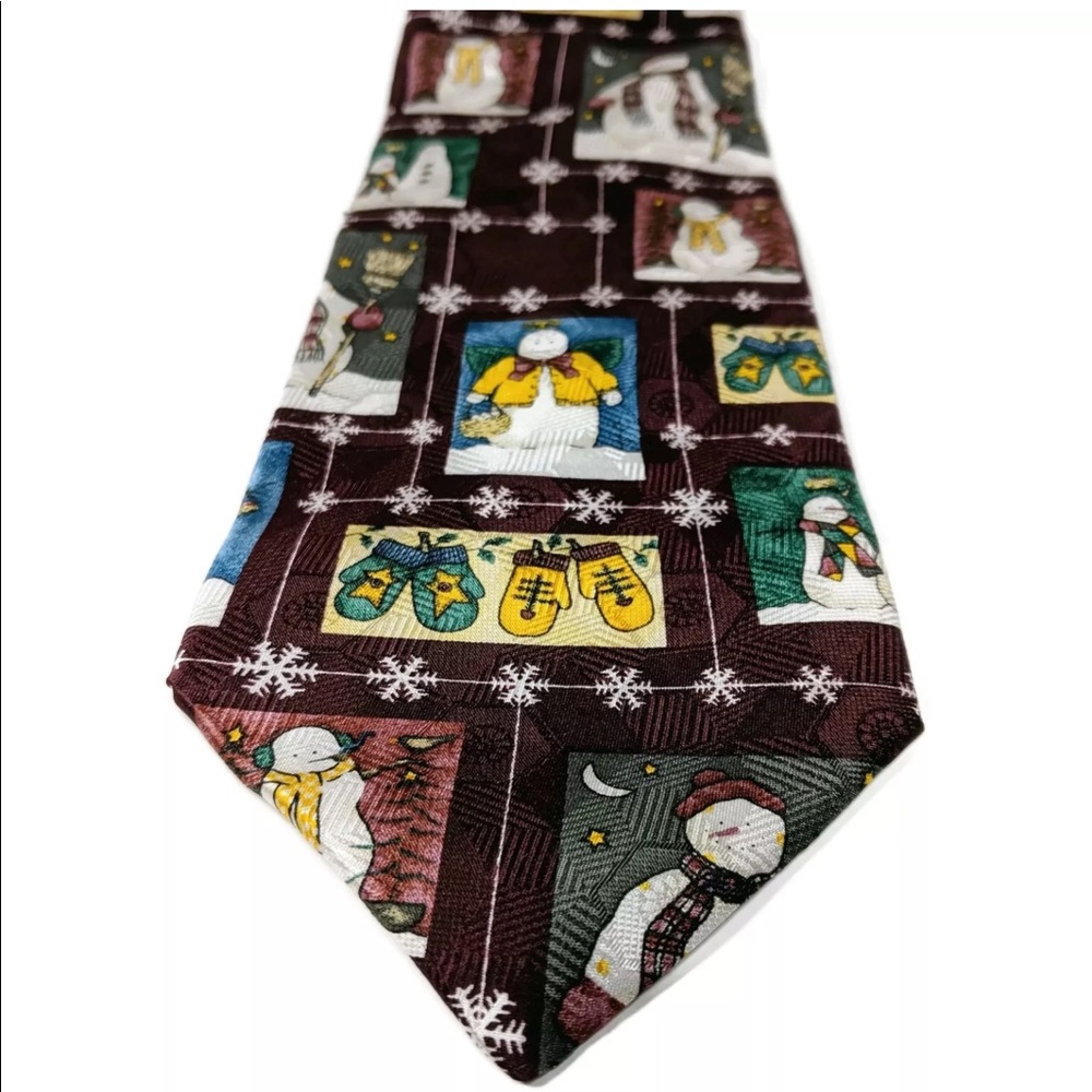 NWT NOEL Christmas Necktie Snowman Holiday Tie